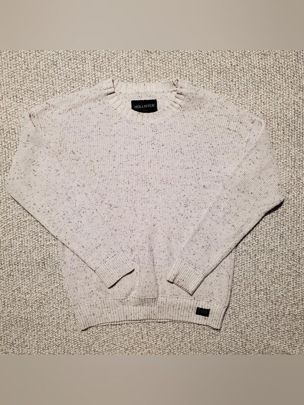 Hollister Cream Speckled Crewneck Sweater